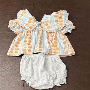 Adorable Pumpkin Print Baby Outfit